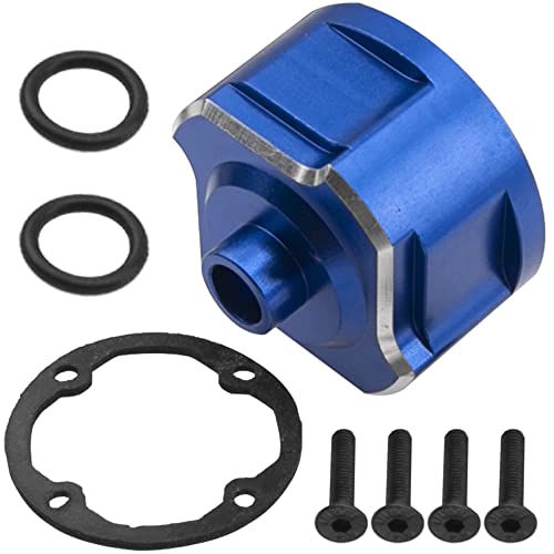Metal Diff Case Front/Rear Differential Gear Carrier Cover # 9581 Compatible with Traxxas 1/8 Sledge 4WD 95076-4 RC Monster Truck Upgarde Parts (Blue) - color: Blue