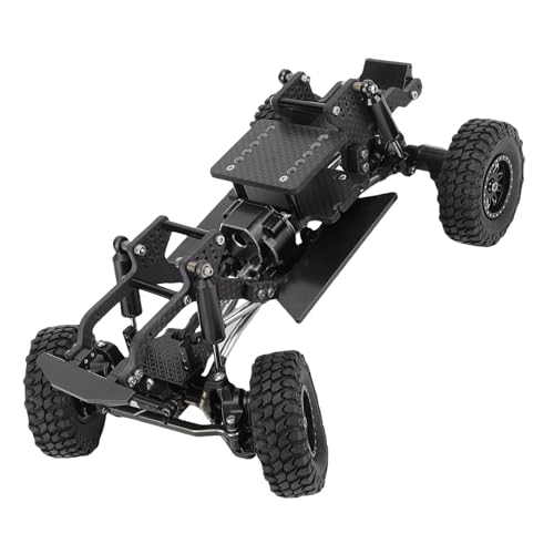 Asixxsix RC Crawler Chassis Frame Kit, Lightweight Strong Modular Design RC Upgrade Parts, Composite Material Chassis Frame Kit with Easy Installation for Ascent 18 1/18 Crawler (Black) - color: Black