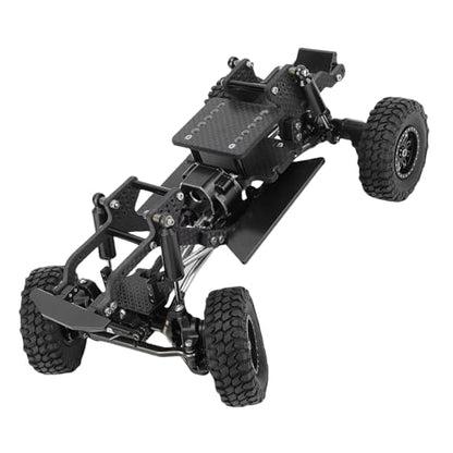 Asixxsix RC Crawler Chassis Frame Kit, Lightweight Strong Modular Design RC Upgrade Parts, Composite Material Chassis Frame Kit with Easy Installation for Ascent 18 1/18 Crawler (Black) - color: Black