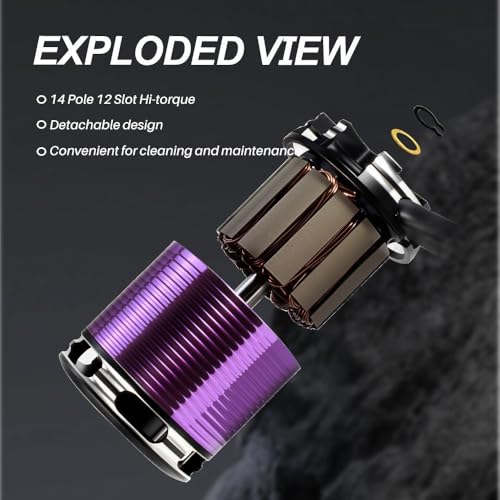 3542 Outrunner Brushless Motor with 80A AM32 ESC, 1630KV/2250KV Options, Compatible with 1/10 and 1/12 RC Crawler Cars (2250KV) - color: 2250KV