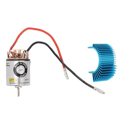 Bewinner 540 RC Brushed Motor High Torsion Replacement for 1/10 RC Car Stainless Steel and Copper 1 Unit (29T) - size: 29T