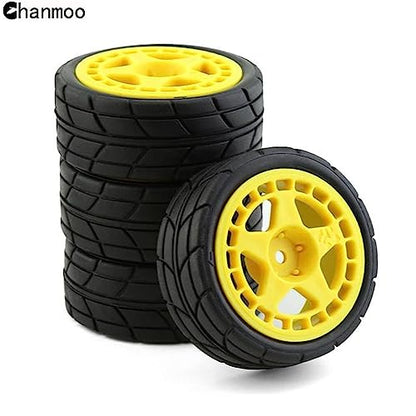 1/10 RC Racing Rally Tires 12mm Hex Wheels Rims and Rubber On Road Tyres for 1/10 RC On-Road Car HPI KYOSHO Tamiya XV01 XV02 TA06 TT01 TT02 PTG2 144001 A959 RC Rally Drift Car 4PCS (Black A) - color: Black a