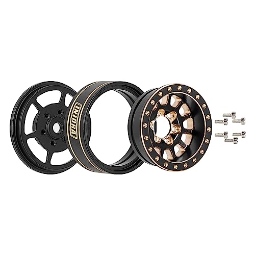 INJORA 42g 1.0 Plus Brass -3.75mm Offset Wheel for 1/24 1/18 RC(Black&Gold) - color: Black&gold
