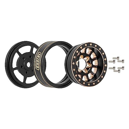 INJORA 42g 1.0 Plus Brass -3.75mm Offset Wheel for 1/24 1/18 RC(Black&Gold) - color: Black&gold