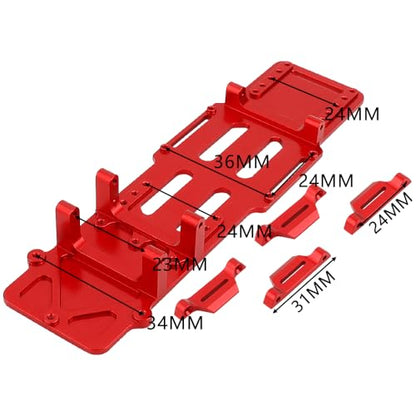Aluminum Alloy Battery Holder/ESC/Receiver Bracket for LOSI 1/18 Mini LMT 4X4 Brushed Monster Truck Metal Upgarded RC Parts (red)