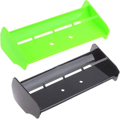 2 Pack 1/10 RC Plastic Rear Spoiler Compatible with 1:10 Scale RC Off-Road Short Course Truck Buggy Racing Rear Wing Tail (Black/Green) - color: Black/Green