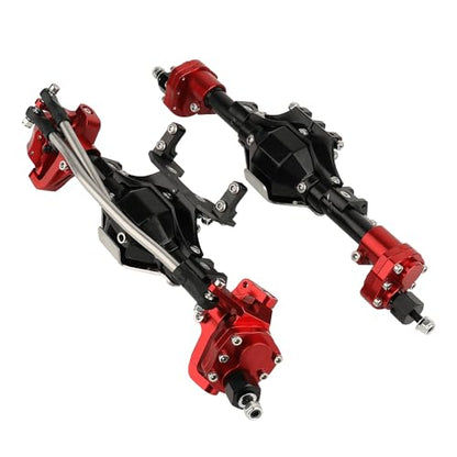 Axle Metal Complete Front and Rear Portal Axle with Gears Shaft for 1/10 RC Crawler Car Axial SCX10 & SCX10 II 90046 90047 CNC Upgrade Parts