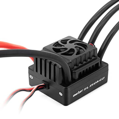 ZTW Beast SL G2 150A ESC 2-6S Sensorless Brushless Speed Controller 6V/7.4V Adjustable SBEC 6A for 1/8 RC Car RTR Monster Truck Buggy