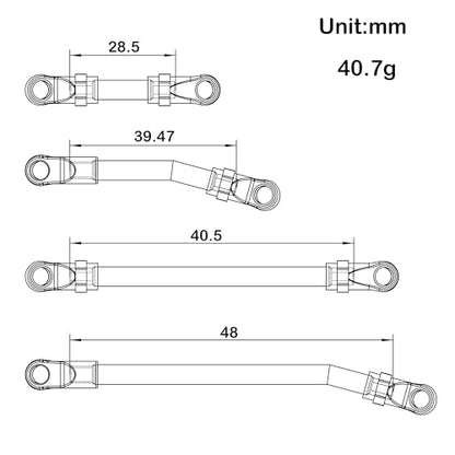 MEUS RACING SCX24 Links High Clearance Chassis Links & Steering Links Set for Axial SCX24 C10 Bronco Wrangler 1/24 RC Crawler, Brass - color: Brass