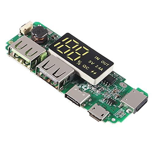 4pcs 18650 Charging Board ，Dual USB 5V 2.4A Mobile Power Bank Module 186 50 Lithium Battery Charger Board with Overcharge Overdischarge Short Circuit Protection DIY USB Power Bank Board