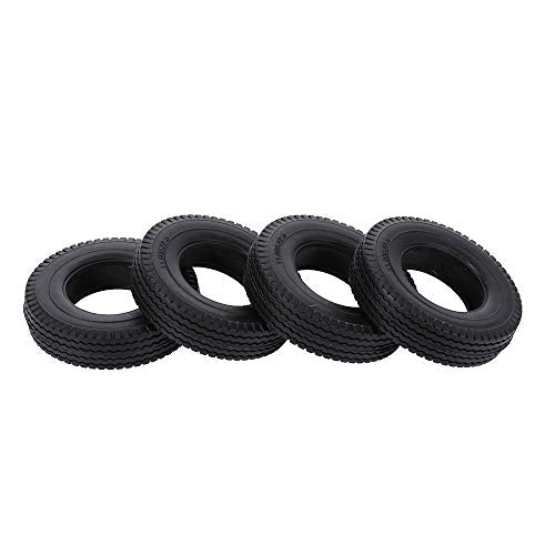 GoolRC 4pcs Trailer Car Rubber Tires for 1/14 Tamiya Tractor Truck RC Climber Trailer