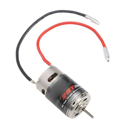 390 28T Brushed Motor,Stainless Steel High Torsion Low Noise Brushed Motor for 1/16 RC Car