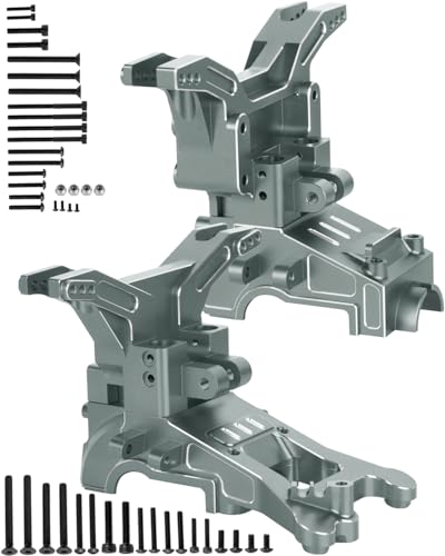 RC Transmission Case Upgrades Part for 1/10 Kraton 4x4 4S V2 BLX,Outcast 4x4 4S V2 BLX,Alloy Aluminium Front Rear Transmission Case Gearbox Case,Titanium - color: Titanium-front&rear