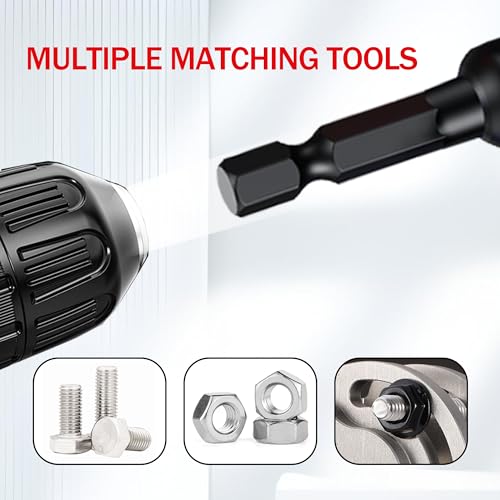 15PCS Magnetic Nut Driver Set,Impact Power Hex Nut Driver Drill Bit Master Kit, SAE & Metric, 1/4-Inch Quick-Change|Cr-V Steel - size: 15PCS 2.5 Inch Magnetic Nut Driver Set