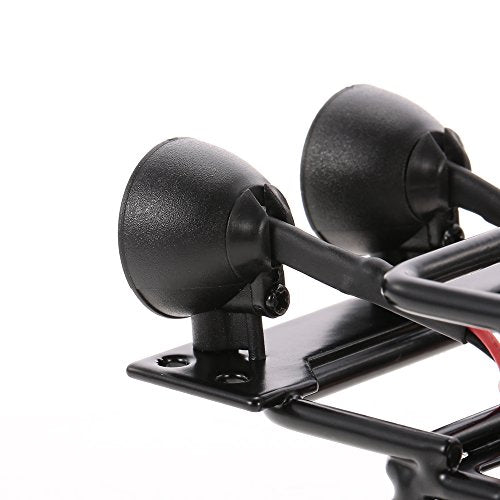 mewmewcat Roof Rack Luggage Carrier with Light Bar for 1/10 RC Crawler Axial SCX10 D90 110 TRAX4 HSP RC Car Parts
