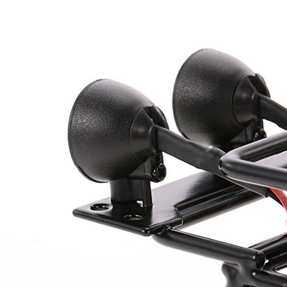 mewmewcat Roof Rack Luggage Carrier with Light Bar for 1/10 RC Crawler Axial SCX10 D90 110 TRAX4 HSP RC Car Parts