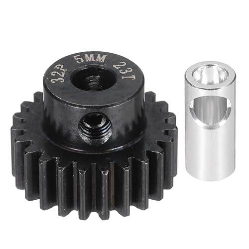 MECCANIXITY Steel 32P Gear Set with Gear Adapter 23T 5mm Shaft Motor Gears for RC Vehicles Truck Drift Car Part, Black - size: 23T