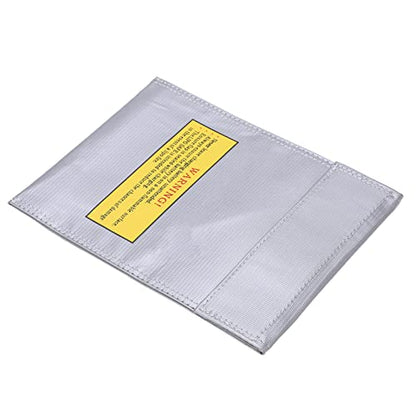 18x23cm Lipo Battery Bag, Fireproof Pouch with Flame Retardant Heat Resistant Protection, for Drone RC Batteries (Silver)
