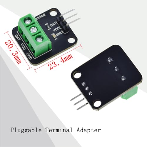 2 Pack Temperature Sensor Module Kit with 1m Cable Waterproof Stainless Steel Probe, Temperature Sensor Chip for Arduino and Raspberry Pi