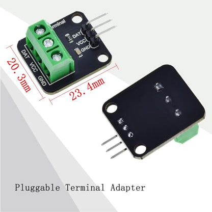 2 Pack Temperature Sensor Module Kit with 1m Cable Waterproof Stainless Steel Probe, Temperature Sensor Chip for Arduino and Raspberry Pi