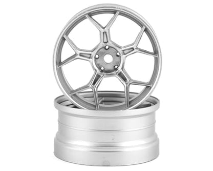 2PCS 1/10 RC Feathery Light Split Spoke Drift Wheels Rims, New Version 8mm Offset, 7gram, Compatible w/Yokomo YD MD RD, MST RMX, Reve D RDX, Redcat RDS, HPI, Tamiya TT (Chrome) - color: Chrome