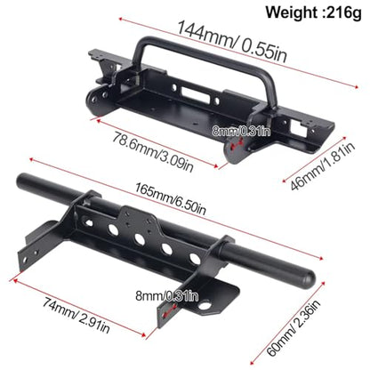 Compatible with Vanquish VS4-10 for Phoenix 1/10 RC Crawler Car Upgrade Parts for LCG for Chassis Metal Front Rear Bumper Set RC Assortment(Rear Bumper) - size: Rear Bumper