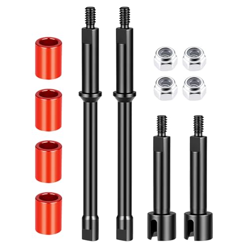 Que-T Heavy Duty Steel CVD Driveshafts +6mm Extended Front Rear Drive Shafts for 1/30 Axial Scx30 RC Crawler Car - size: 6mm Extended