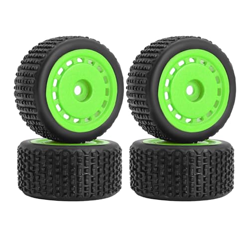 Pre-Mounted Pin Buggy Tires and Wheels Rims Hub Tires Set for 1/24 Losi Micro-B 1/28 Losi Micro-T Wltoys 244016 Upgrade Part (Green Micro-T) - color: Green Micro-t