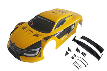 1/10 Scale RC Printed Precut Drift Racing Touring Onroad Car Body Shell Width 195mm with Wing Mirror Accessories (Yellow Mix) - style: Yellow Mix