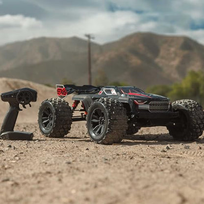 ARRMA 1:8 Kraton 6S EXB Ready to Run, Clipless Body, Basher Monster Truck RC Remote Controlled, Powerful and Stable with Brushless Motor, Battery and Charger Not Included, Black, ARA8708V6T1