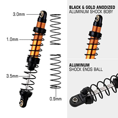 INJORA RC Shock Absorber 4pcs Damper for 1/10 RC Crawler Car Axial SCX10 90046 AXI03007 TRX4 TRX6 (100mm) - size: 100mm