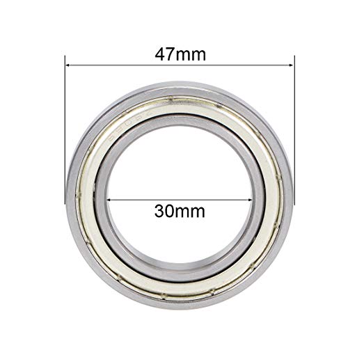 uxcell 6906ZZ Deep Groove Ball Bearings Z2 30mm X 47mm X 9mm Double Shielded Carbon Steel 2pcs - size: 30mmx47mmx9mm