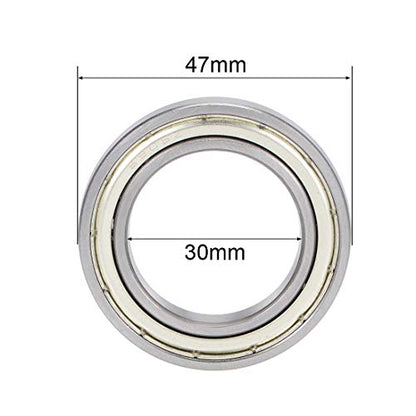 uxcell 6906ZZ Deep Groove Ball Bearings Z2 30mm X 47mm X 9mm Double Shielded Carbon Steel 2pcs - size: 30mmx47mmx9mm
