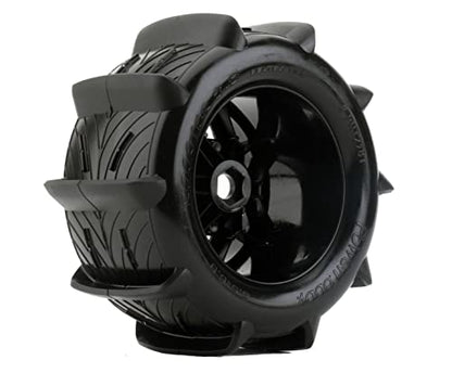 Powerhobby 1/8 Rooster 3.8 Belted Paddle Sand Snow Tires 17mm Wheels (4) FITS : 1/8 Monster Truck ARRMA KRATON/Outcast/NOTORIOU/TRAXXAS E-REVO/T-MAXX/Summit/LOSI LST/HPI Savage