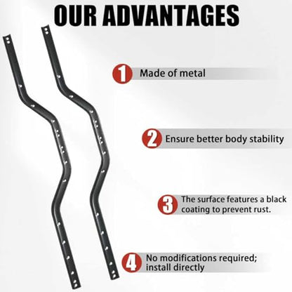 SCX24 Chassis Frame Rails for Axial SCX24 Gladiator C10 Wrangler Jeep Lexus GX470 Toyota AXI00005 1/24 RC Crawler Upgrades (Metal), Improve Stability & Performance, Easy Install