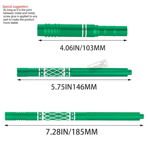 Upgrades Part Aluminum Center Slider Driveshafts Center Drive Shaft for 1/10 Kraton&Outcast 4X4 4S V2 BLX,Axles CVD Hops Up(Green) - color: Green(for 1/10)