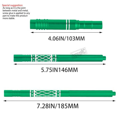 Upgrades Part Aluminum Center Slider Driveshafts Center Drive Shaft for 1/10 Kraton&Outcast 4X4 4S V2 BLX,Axles CVD Hops Up(Green) - color: Green(for 1/10)