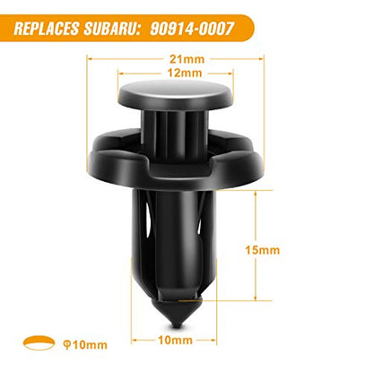 GOOACC 100PCS 7mm 8mm 10mm Compatible with Subaru Push Type Retainer Fasteners Rivets Clips OEM Upgrade for 90914-0007, 90913-0067 & 90914-0051 + Bonus Fastener Remover
