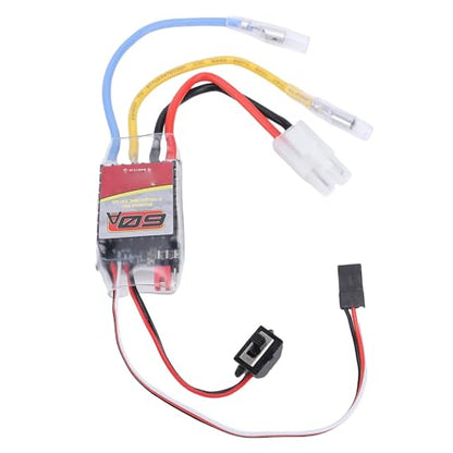 60A RC Brushed ESC, Electronic Speed Controller with Low Voltage Protection for 1/16 1/12 /10 RC Cars Trucks Crawlers Boats, Compatible with 380 370 540 550 Brushed Motors