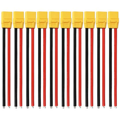 XT90 Connector Plug Cable - 5 Pairs Female and Male XT90H Extension Cables with 10AWG 150mm Silicon Wire Cables for RC Lipo Battery Connectors Drone Car Boat (XT90 Connector 10AWG 150mm) - style: XT90 Connector 10AWG 150mm