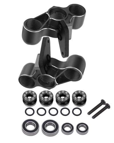 Aluminum Front Steering Knuckles Caster Blocks C-Hubs Upgrades Part for 1/8 Typhon Talion 6S BLX,1/7 Felony Mojave Infraction Limitless Kraton 6S BLX,Replace AR330187 (Black) - color: Black (Front)