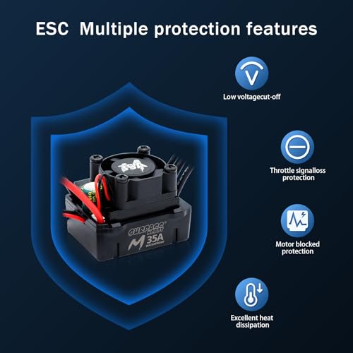 Surpass Hobby RC Brushless Motor ESC Combo Waterproof 2430 5800KV Brushless Motor and 35A ESC Combo Set for 1/16 1/18 Remote Control Cars Trucks Off-Road Vehicle - size: 5800kv, style: 2430 Motor+35A ESC