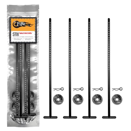 FIRE BRAND RC® STIX™ Wheel SKEWERS (Set of 4) - 6.75" Wheel and Tire Organizers, Multi-Fit for 1:16, 1:10, 1:8 Scale