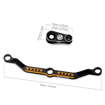 GOUPRC 7KG RC Digital Micro Servo for 1/18 TRX4M Servo RC Car, Metal Gear RC Servo with Servo Mount Bracket & Steering Link & Servo Horn Set Upgrade Parts (Black&Steering Link) - color: Black&tie Rods