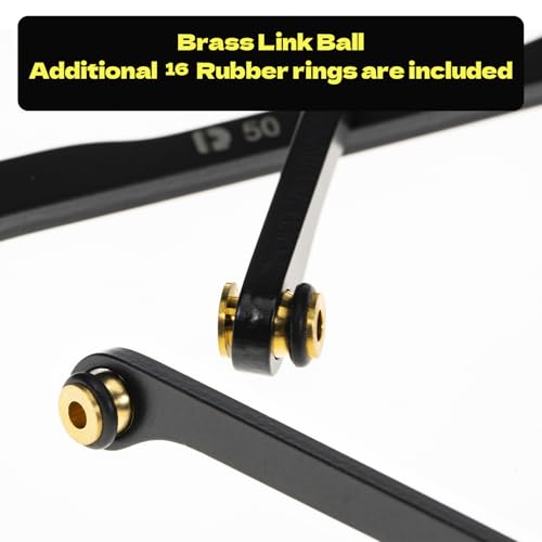 High Clearance 4 Links Set for SCX24 C10, Steel Links Set, Upgrade Parts for SCX24 Bronco, C10, Base Camp, Wrangler JLU, 4Runner, Axial 1/24 RC Crawler Car Upgrade Accessories, 8Pcs, Black - size: For C10