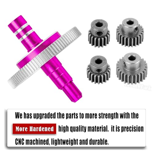 RC 91T Slipper Clutch 0.6 Pitch Gear w/(19T 21T 23T 25T) Pinions & Center Drive Shaft Upgrades Part for 1/10 Granite Senton Vorteks,1/8 Typhon,Pink