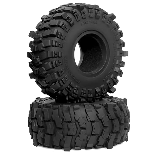 2.2 RC Crawler Tires OD 135MM 1/10 Super Soft Rubber Mud Tyres For 1:10 Scale Rock Crawler Car Traxxas TRX4 RC4WD Axial SCX10 II Tamiya RBX10 Gen8 Redcat 2.2" Beadlock Wheels 4Pcs