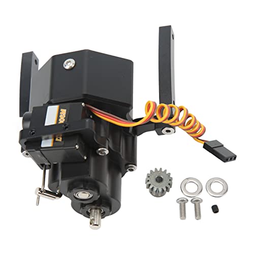 RC Front Gear Box Aluminium Alloy Double Speed CNC Machined for SCX10 1/10 Crawler Anodized Surface Gear Box for RC Car Enthusiasts (Black) - color: Black