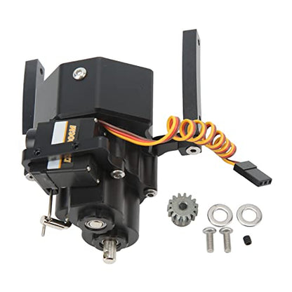 RC Front Gear Box Aluminium Alloy Double Speed CNC Machined for SCX10 1/10 Crawler Anodized Surface Gear Box for RC Car Enthusiasts (Black) - color: Black