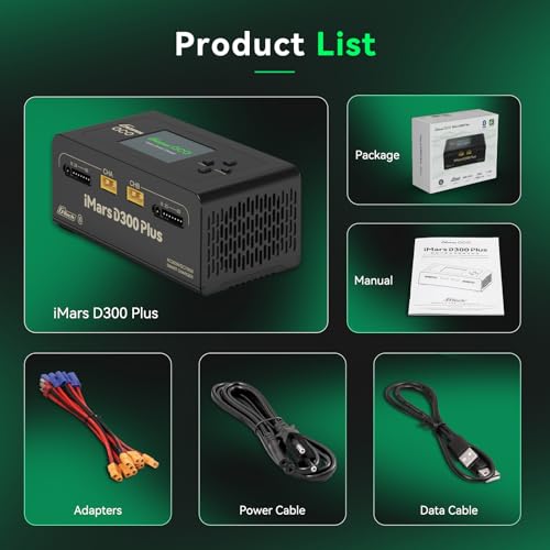 Gens ace iMars D300 Plus Smart Charger | Bluetooth App Control | G-Tech | Dual-Channel | Black